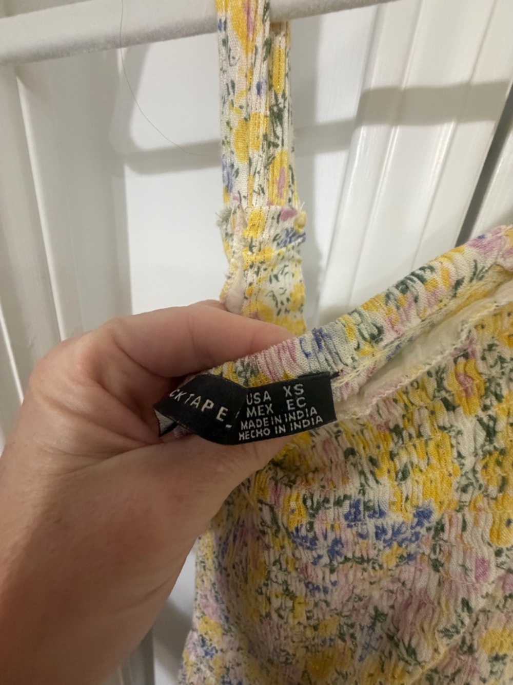 Yellow Floral Maxi Dress with Spaghetti Straps - Picture 2 of 2